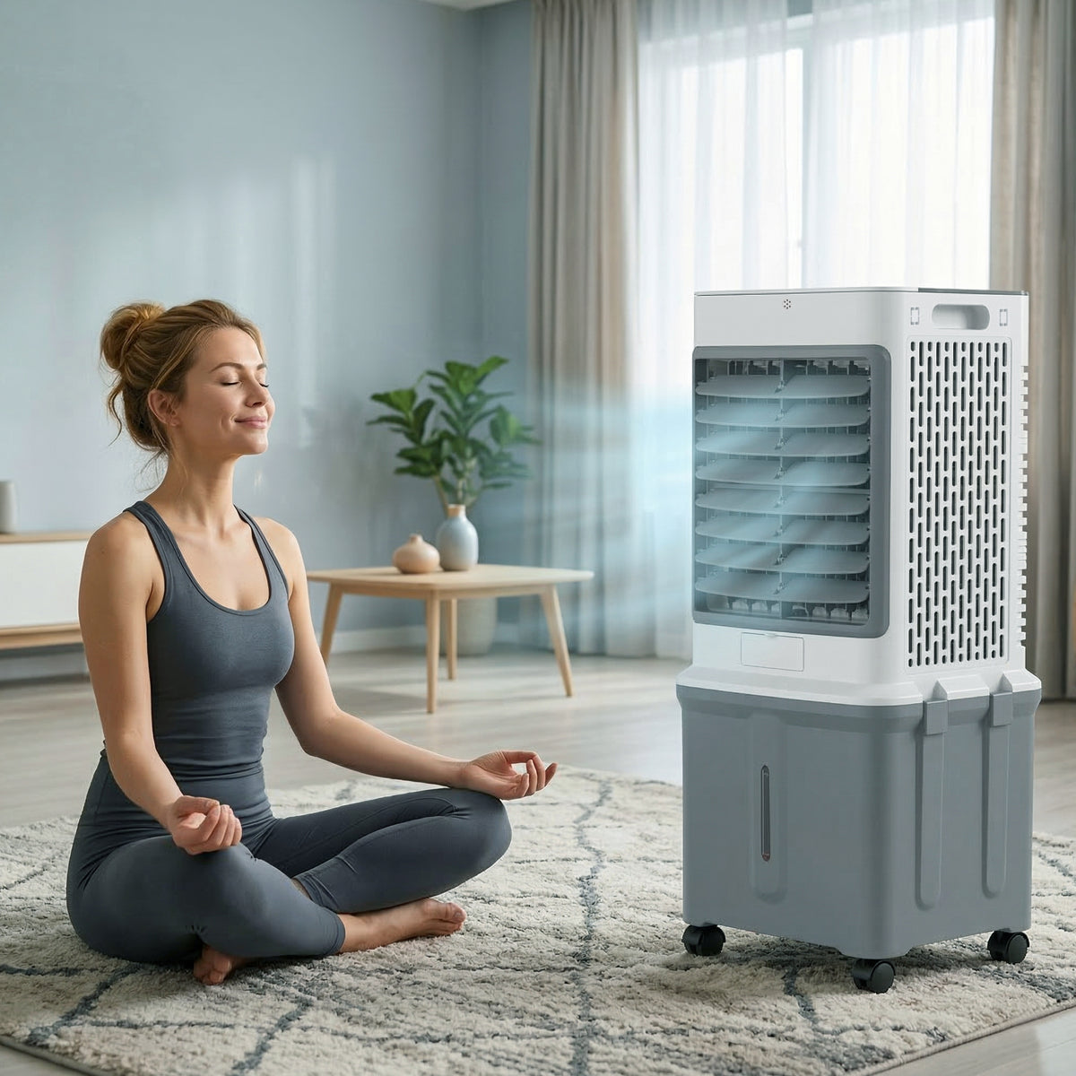 Portable 8.5 Gal Evaporative Air Conditioner 3-IN-1 Evaporative Cooler w/ Remote Control Fan & Humidifier