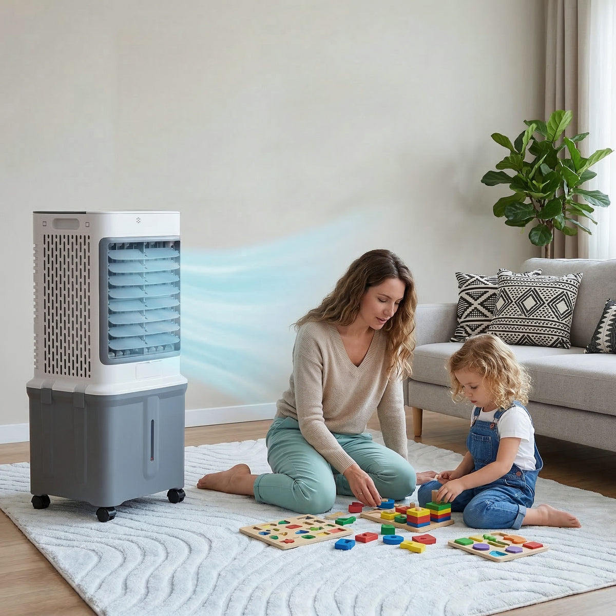 Portable 8.5 Gal Evaporative Air Conditioner 3-IN-1 Evaporative Cooler w/ Remote Control Fan & Humidifier