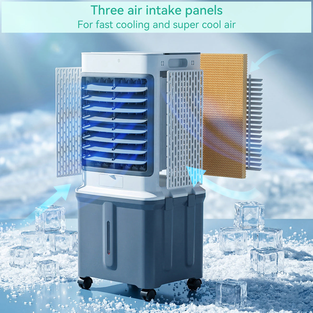 Portable 8.5 Gal Evaporative Air Conditioner 3-IN-1 Evaporative Cooler w/ Remote Control Fan & Humidifier