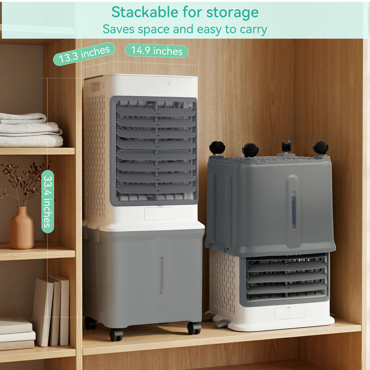 Portable 8.5 Gal Evaporative Air Conditioner 3-IN-1 Evaporative Cooler w/ Remote Control Fan & Humidifier