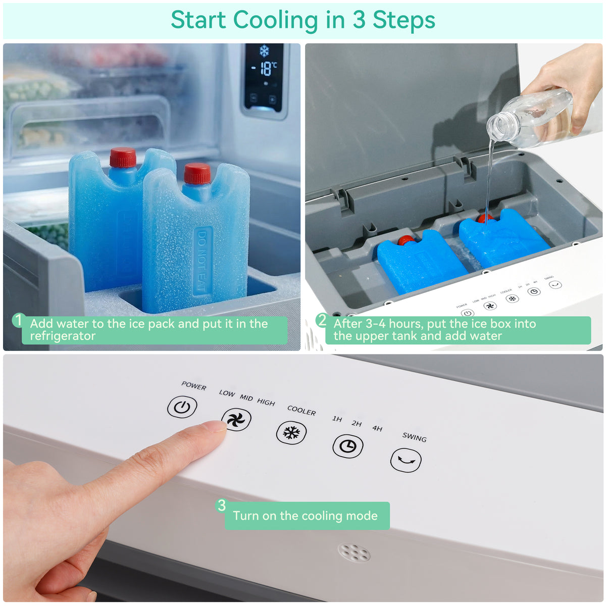 Portable 8.5 Gal Evaporative Air Conditioner 3-IN-1 Evaporative Cooler w/ Remote Control Fan & Humidifier