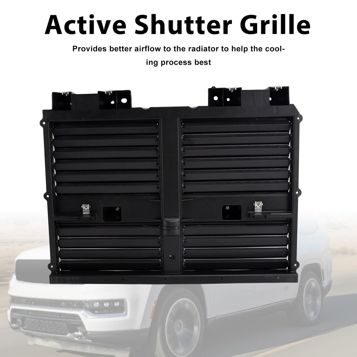 Front Radiator Shutter Assembly 68425775AC Fit Jeep Wagoneer 2022-2025 W/motor