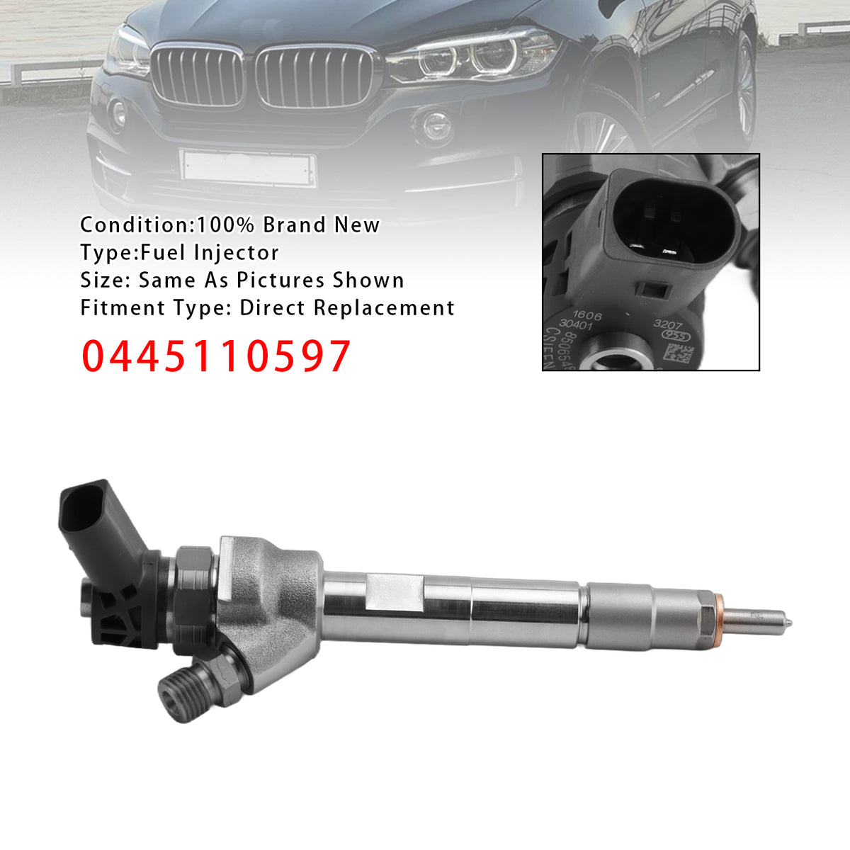 1Pcs Fuel Injector For BMW F10 F30 F15 328d X5 535d 740Ld N47 N57 0445110597