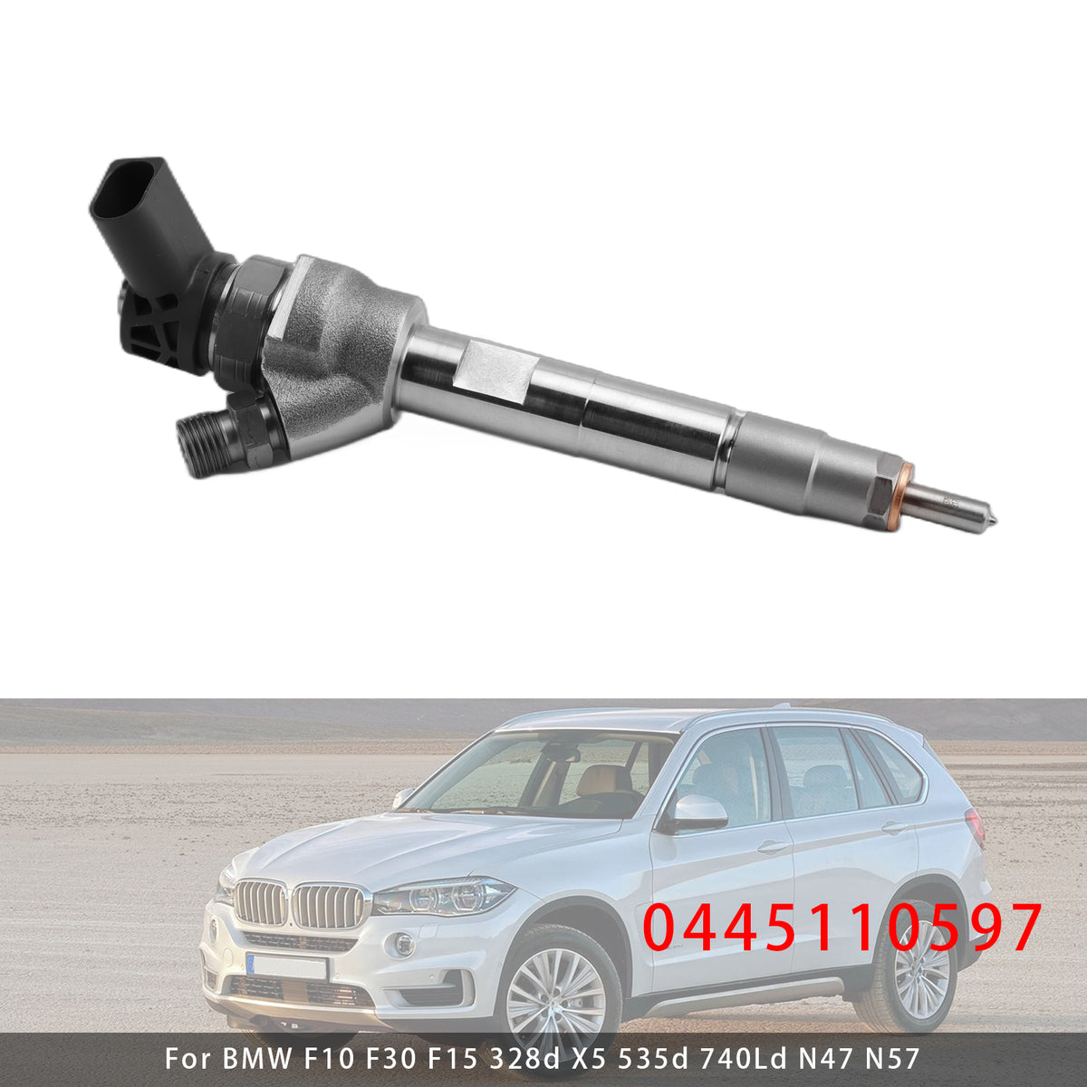 1Pcs Fuel Injector For BMW F10 F30 F15 328d X5 535d 740Ld N47 N57 0445110597