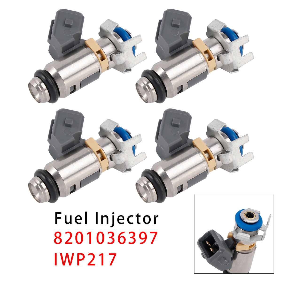 2008 Renault Kangoo Express (FW0/1_) 1.6 16V LPG (FW03, FW09, FW0W) 4Pcs Fuel Injector 8201036397 805010089002 Generic