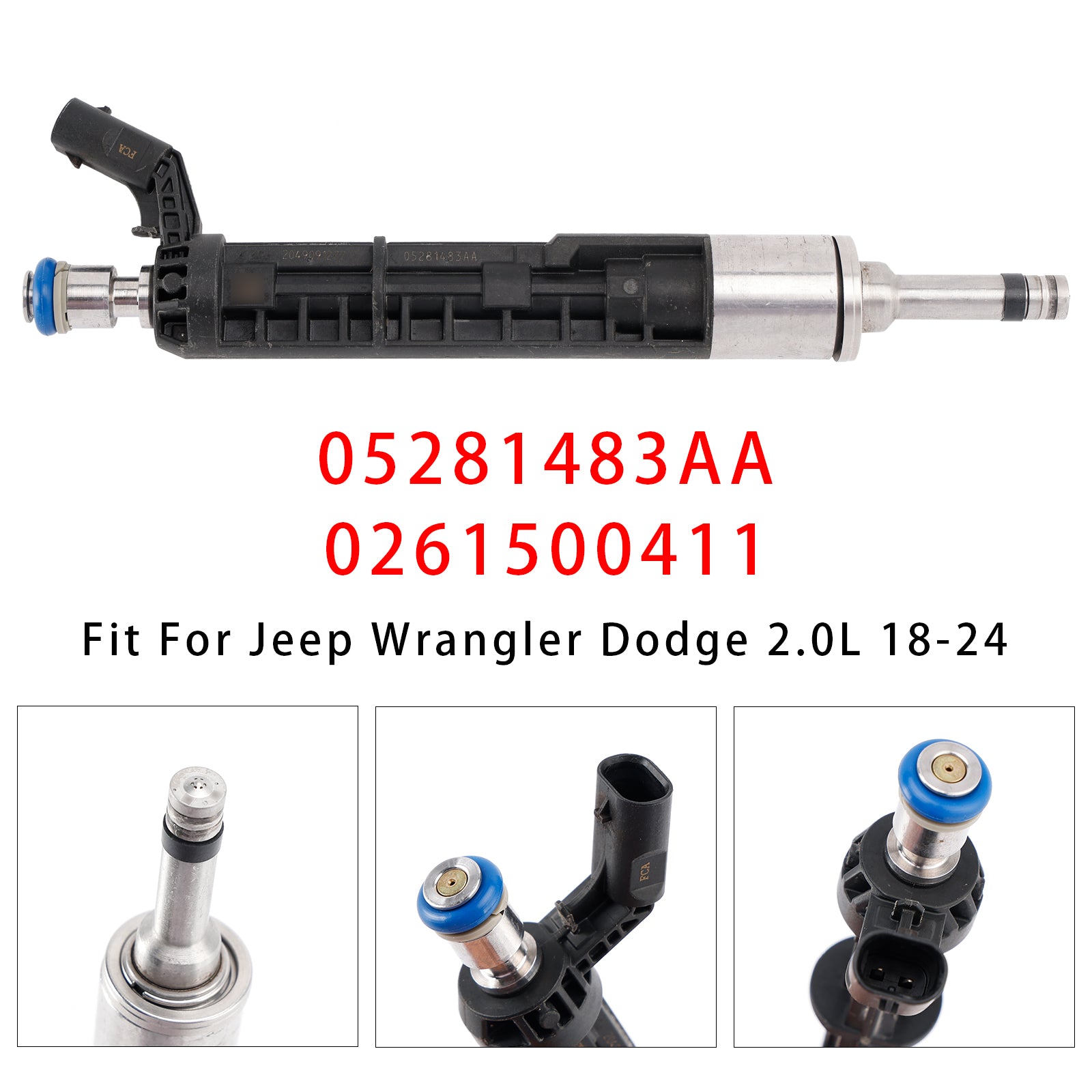 1Pcs Fuel Injector For Jeep Wrangler Dodge 2.0L 18-24 05281483AA 0261500411