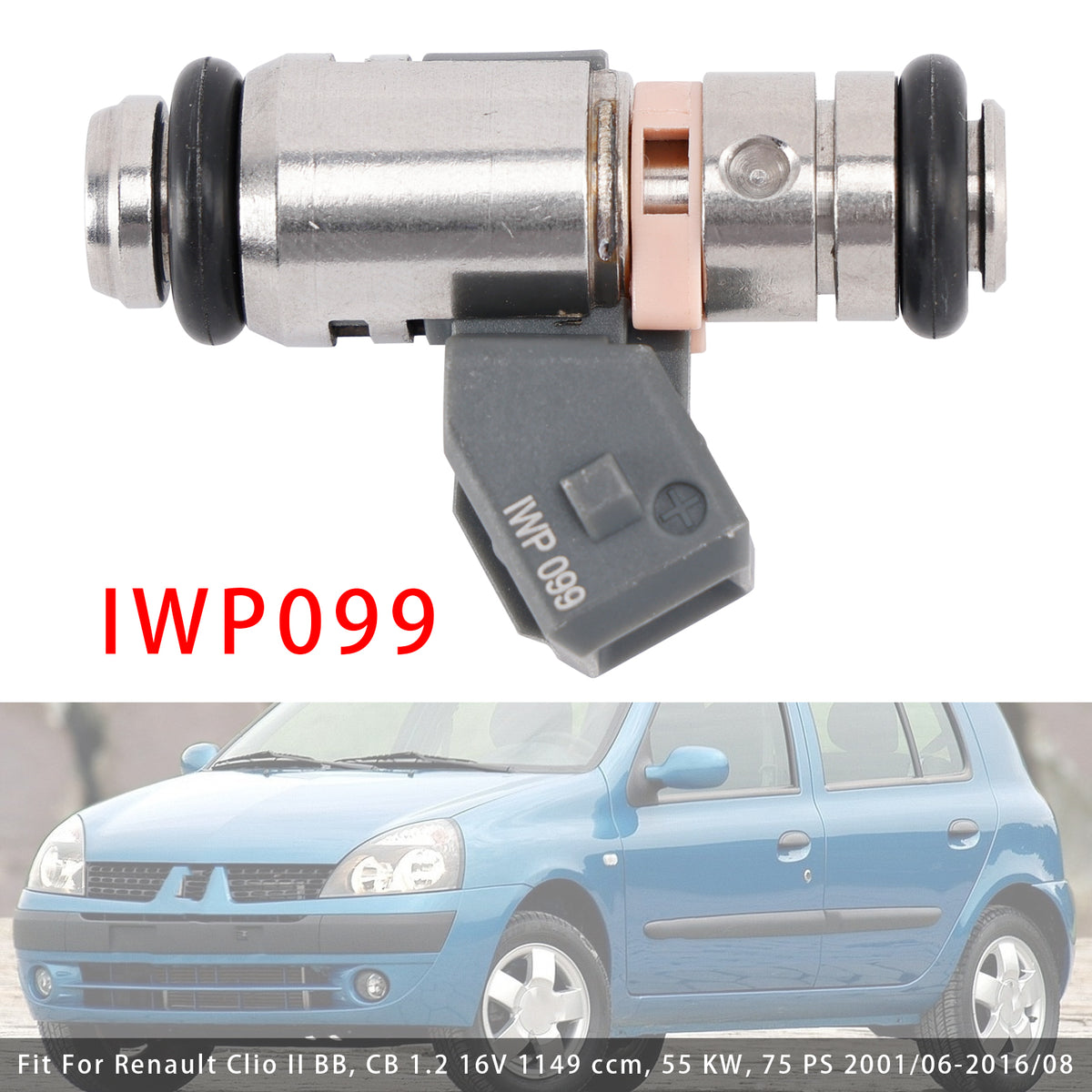 1Pcs Fuel Injector For Renault Clio Kangoo Thalia Twingo I 1.2 16V IWP099