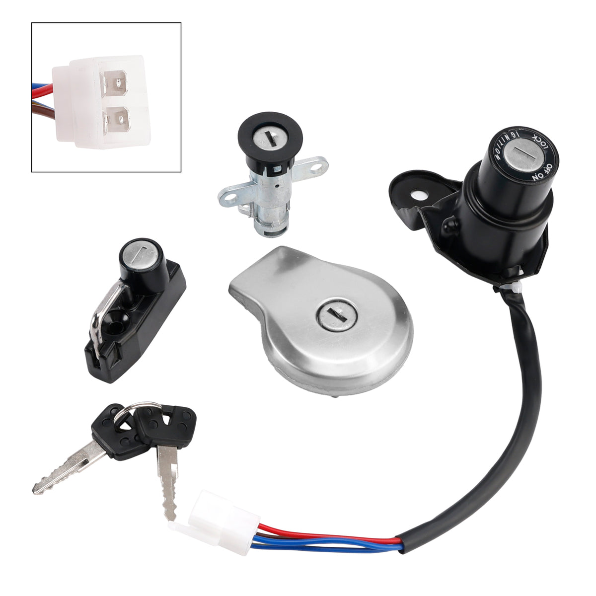 Ignition Key Switch Fuel Cap Helmet Seat Lock Set For Yamaha XV 535 Virago 88-04