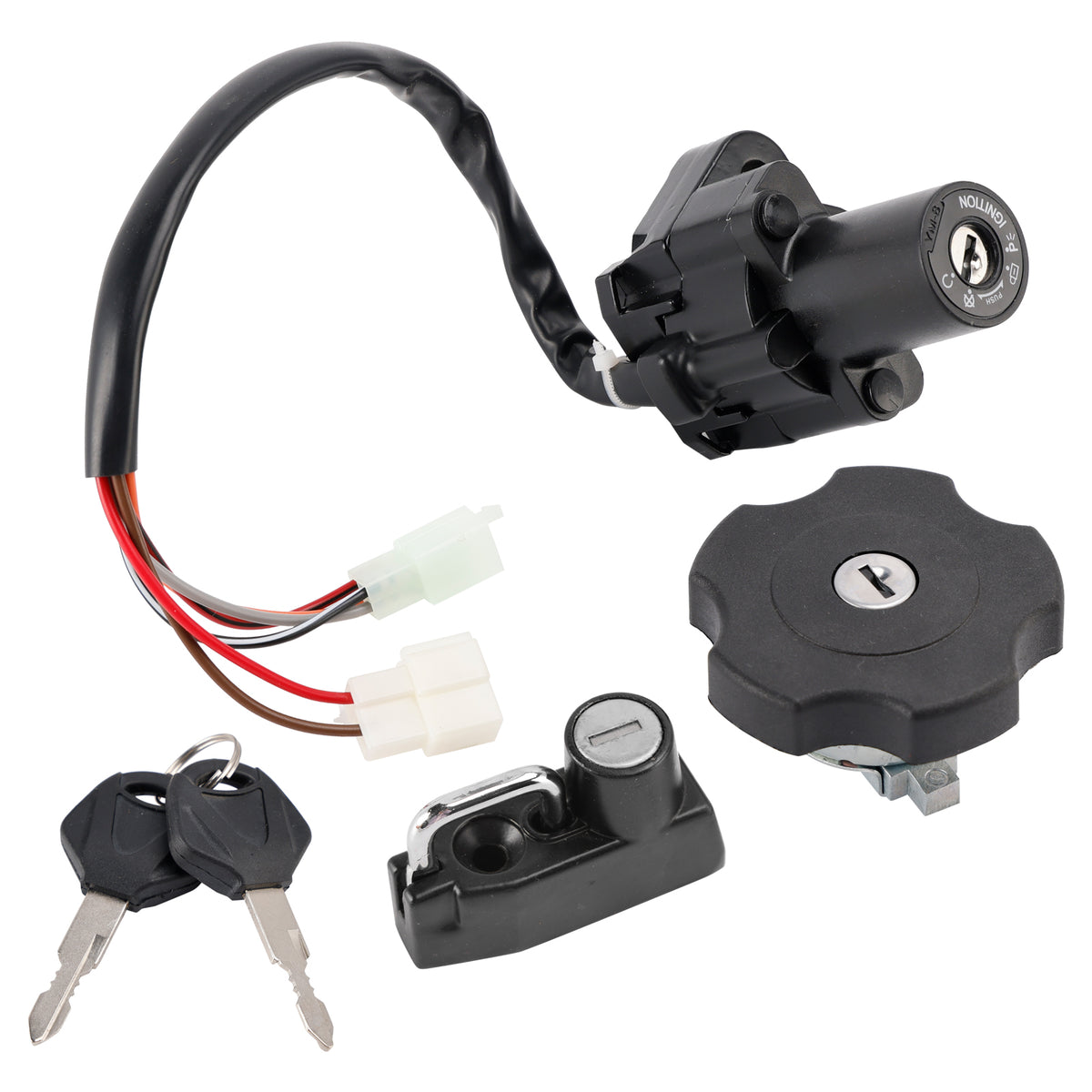 Ignition Key Switch Fuel Cap Helmet Lock Set For Yamaha XT500E XT600E 1996-2002