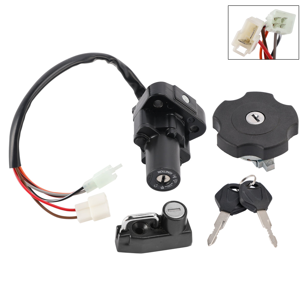 Ignition Key Switch Fuel Cap Helmet Lock Set For Yamaha XT500E XT600E 1996-2002