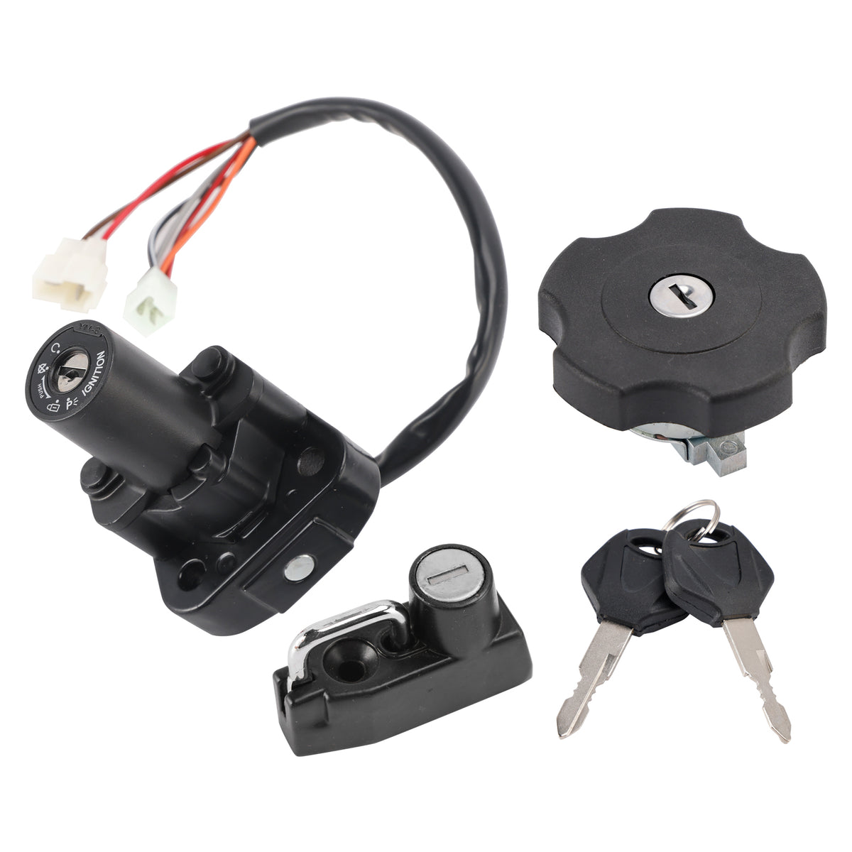 Ignition Key Switch Fuel Cap Helmet Lock Set For Yamaha XT500E XT600E 1996-2002