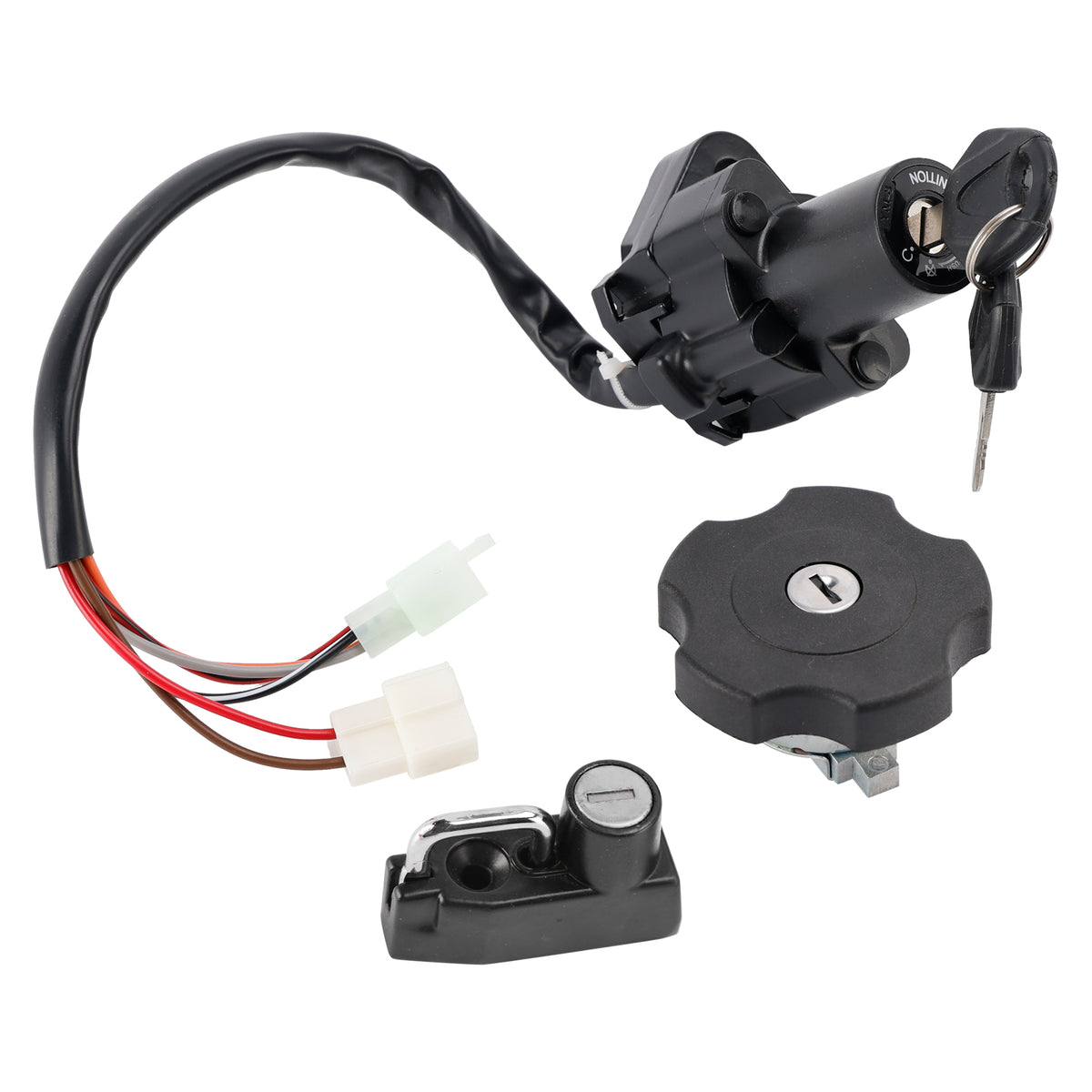 Ignition Key Switch Fuel Cap Helmet Lock Set For Yamaha XT500E XT600E 1996-2002