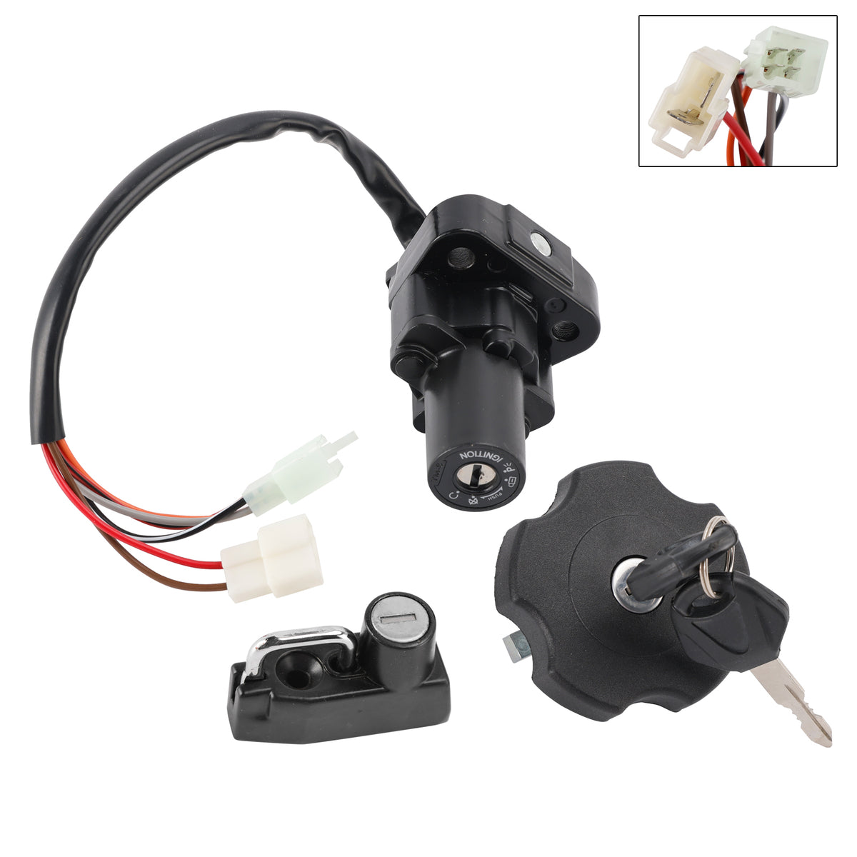 Ignition Key Switch Fuel Cap Helmet Lock Set For Yamaha XT500E XT600E 1996-2002
