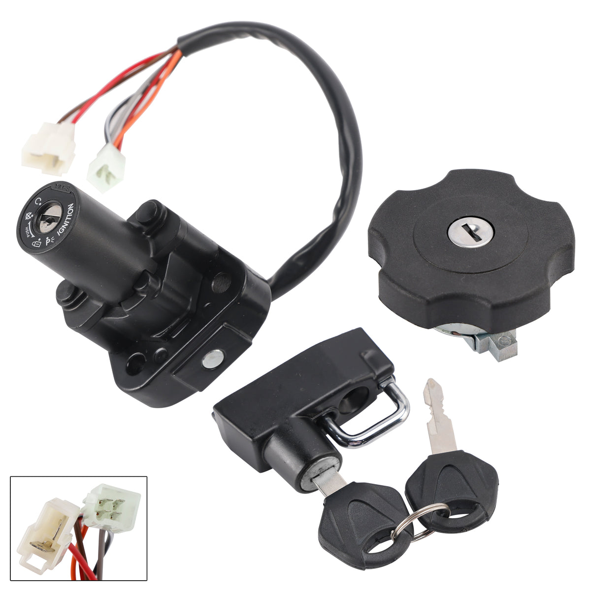 Ignition Key Switch Fuel Cap Helmet Lock Set For Yamaha XT500E XT600E 1996-2002
