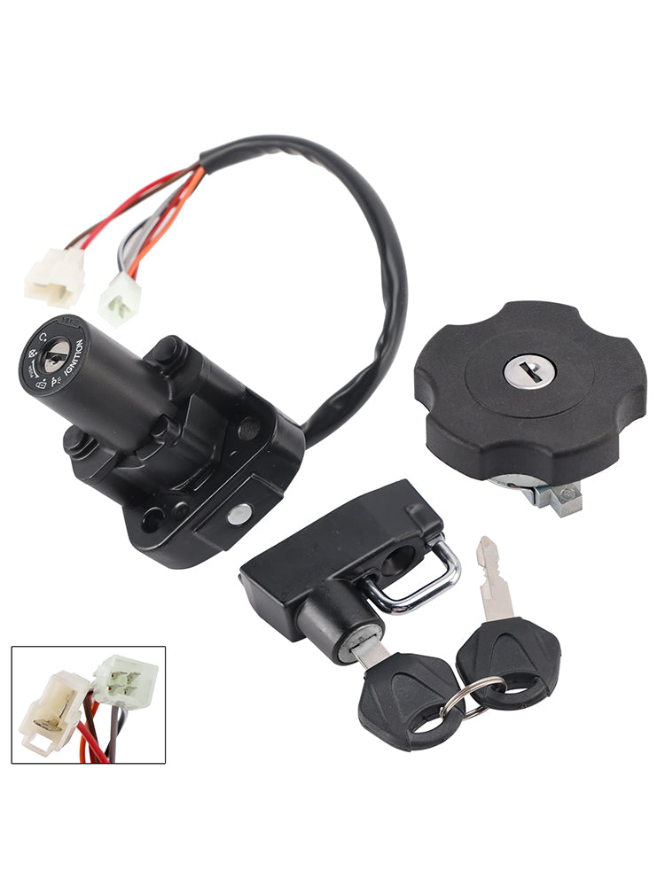 Ignition Key Switch Fuel Cap Helmet Lock Set For Yamaha XT500E XT600E 1996-2002