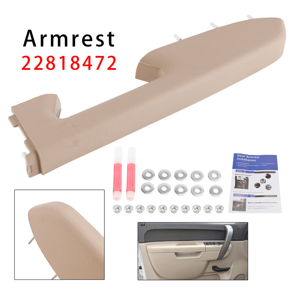 2010-2013 Chevrolet Silverado 1500 Front Right Armrest Repair Kit 22818472 Generic