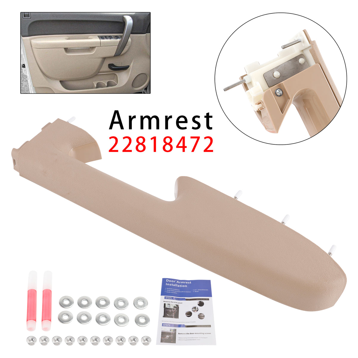 2010-2013 Chevrolet Silverado 1500 Front Right Armrest Repair Kit 22818472 Generic