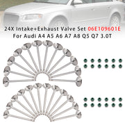 24X Intake+Exhaust Valve Set 06E109601E For Audi A4 A5 A6 A7 A8 Q5 Q7 3.0T