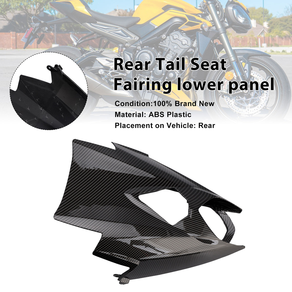 Rear Tail Seat Fairing lower panel For Street Triple 765 R/RS 2020-2025