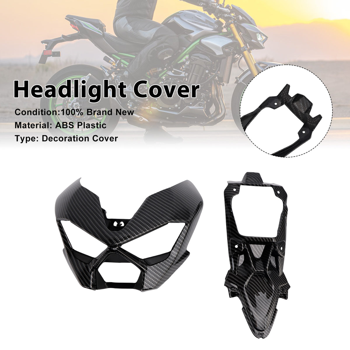 Front Nose Headlight Cover Fairing For Kawasaki Z900 2025-2026