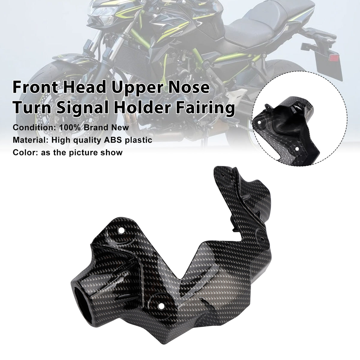 Front Head Upper Nose Turn Signal Holder Fairing For Kawasaki Z900 2020-2024
