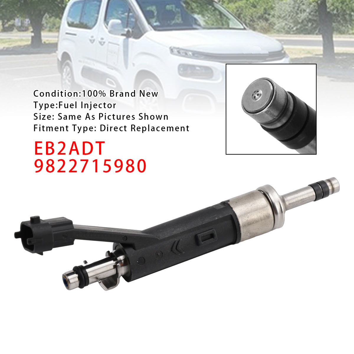 1Pcs Fuel Injector For Citroen DS Peugeot Vauxhall 1.2 EB2ADT 9822715980
