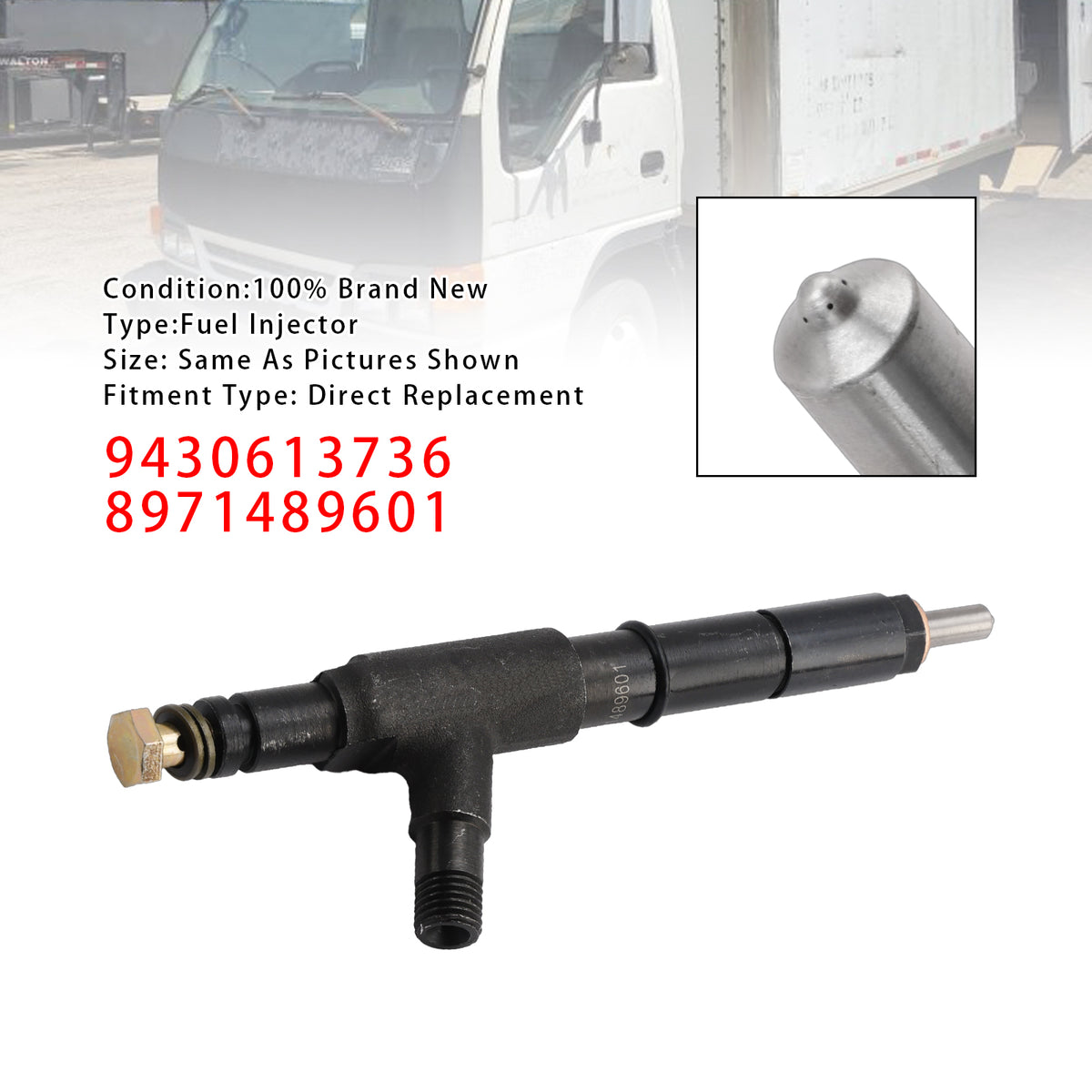 1Pcs Fuel Injector For Isuzu 4HE1 4.8L 4HG1T 4.6L NPR NQR 9430613736 8971489601
