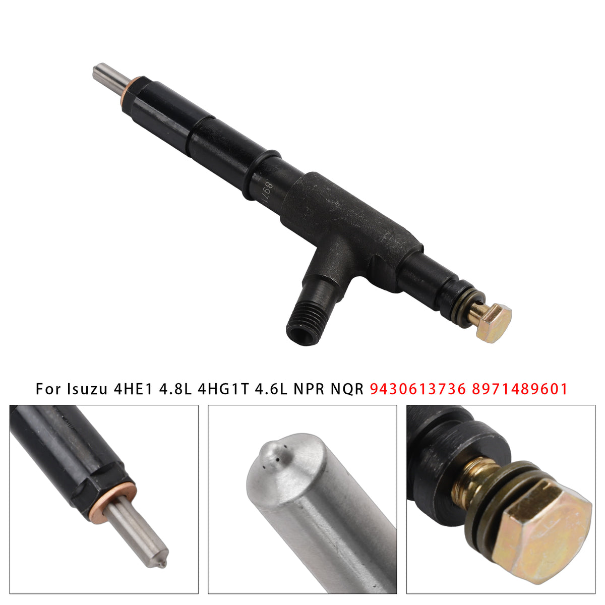 1Pcs Fuel Injector For Isuzu 4HE1 4.8L 4HG1T 4.6L NPR NQR 9430613736 8971489601