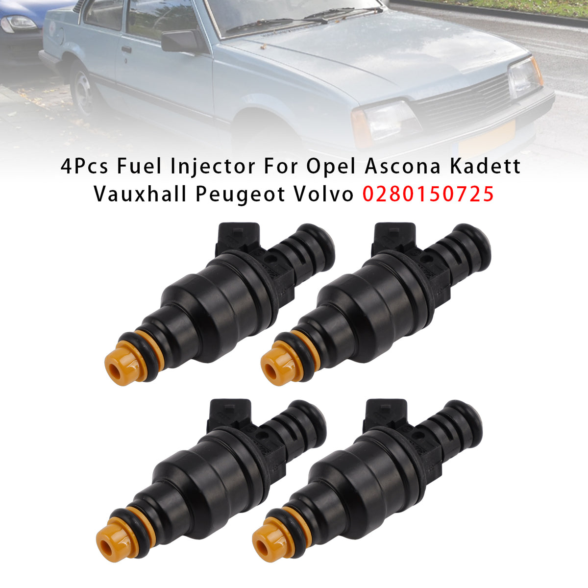 1982-1995 Peugeot 505 BREAK (551D) 4Pcs Fuel Injector 0280150725 91538369 Generic