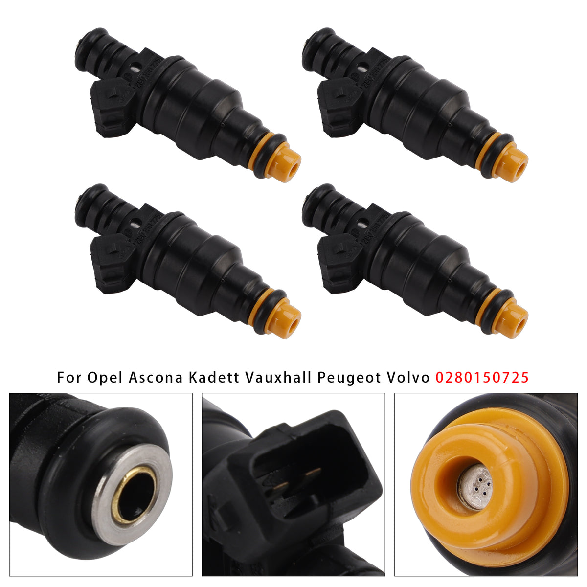 1982-1990 Peugeot 305 II (581M) 4Pcs Fuel Injector 0280150725 91538369 Generic