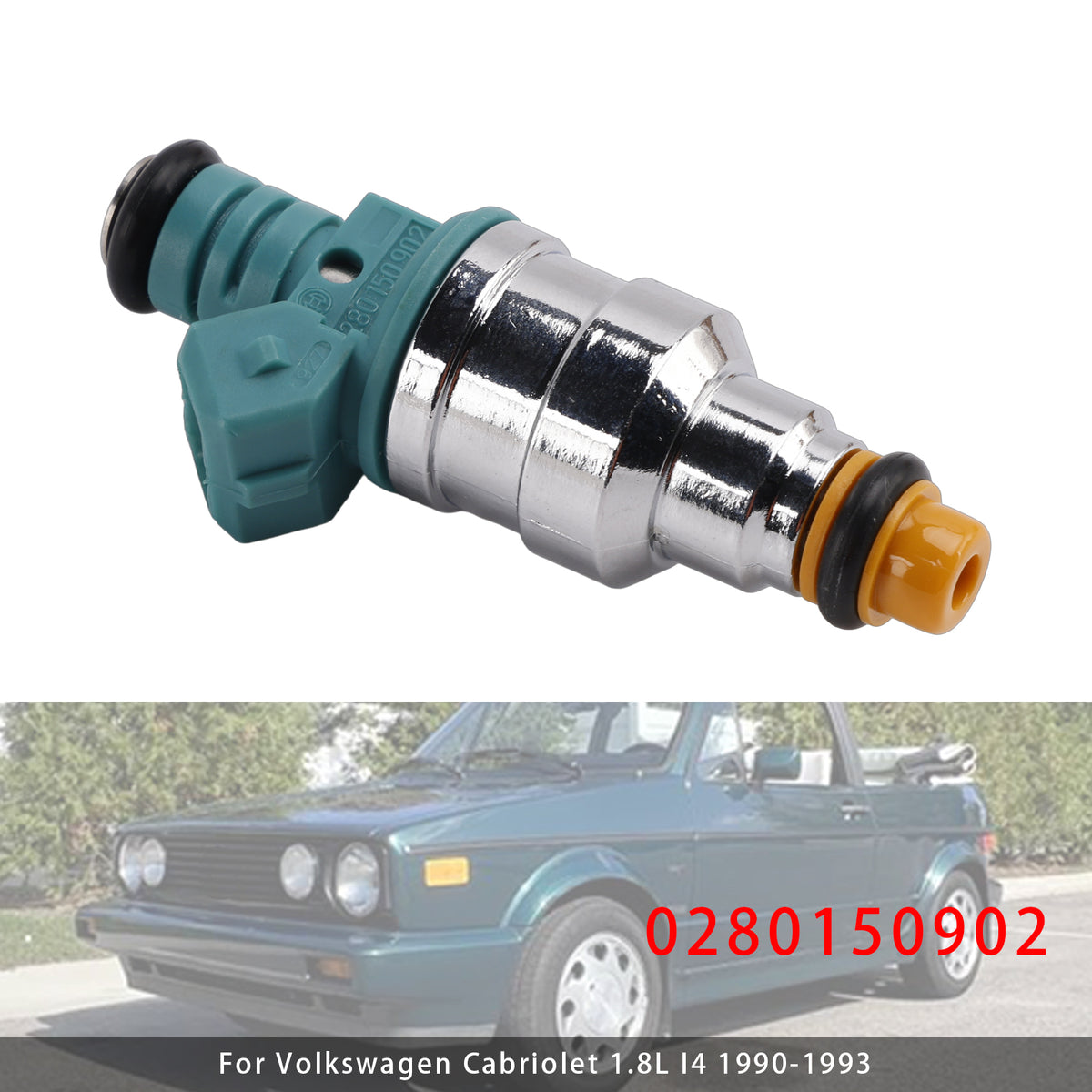 1Pcs Fuel Injector For Volkswagen Golf Cabriolet Jetta Fox 1.8L I4 0280150902
