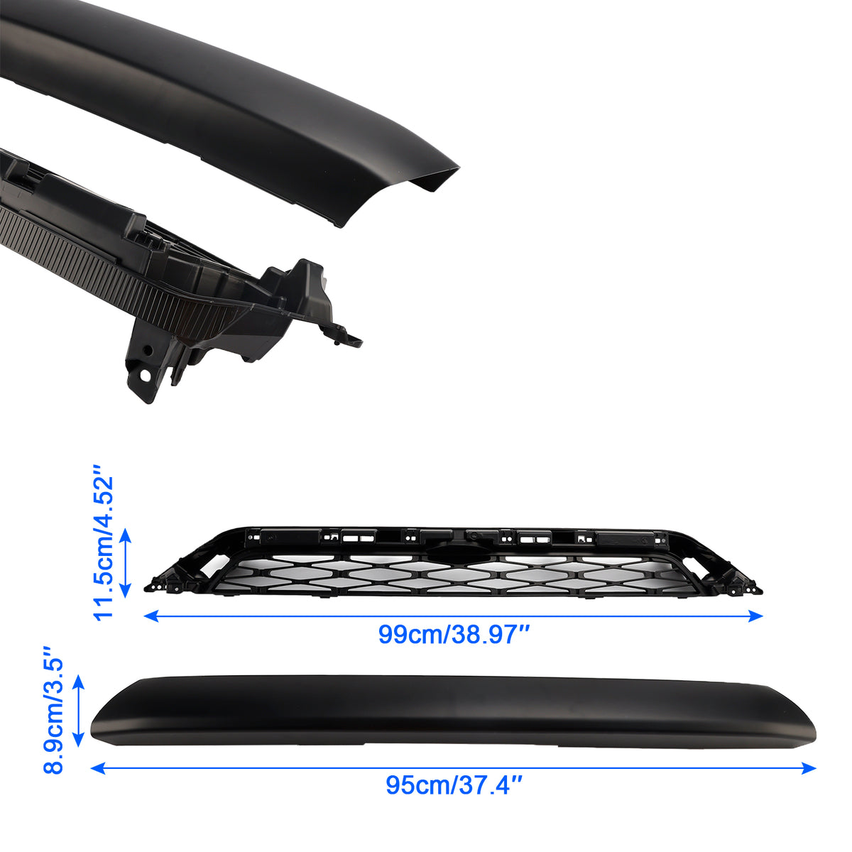 2 Piece Front Bumper Grille Grill Fit Toyota 4Runner TRD PRO 2020-2024 Black