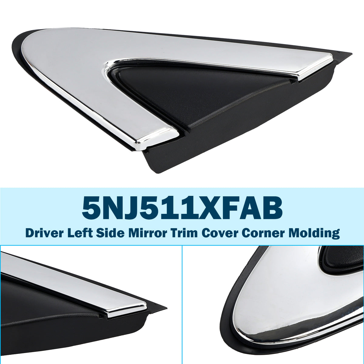2015 2016 2017 Chrysler 200 Driver Left Side Mirror Trim Cover Corner Molding 5NJ511XFAB Generic
