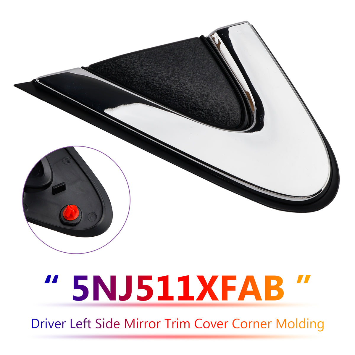 Driver Left Side Mirror Trim Cover Corner Molding for Chrysler 200 2015-2017