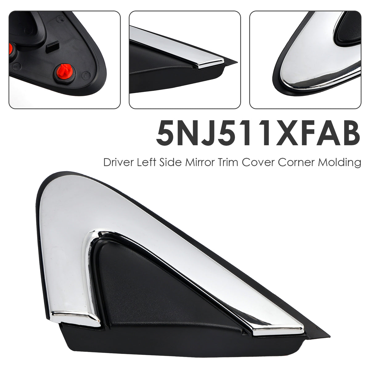2015 2016 2017 Chrysler 200 Driver Left Side Mirror Trim Cover Corner Molding 5NJ511XFAB Generic