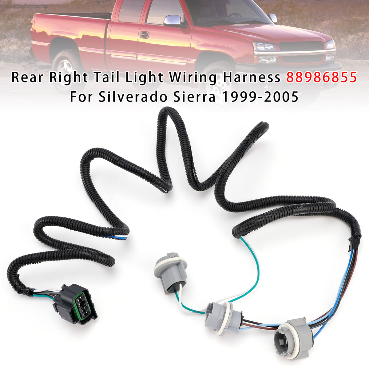 Rear Right Tail Light Wiring Harness 88986855 For Silverado Sierra 1999-2005