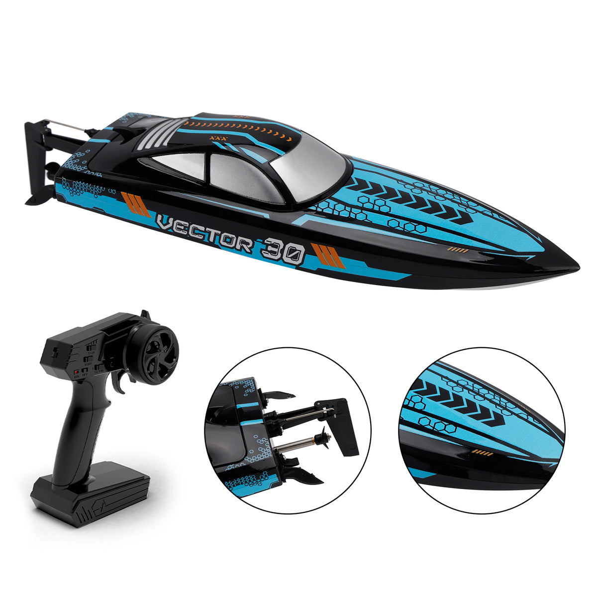 79508 Racing Boat 2.4GHz Water Cooling System RC Boat With 2 Batteries Toy Blue