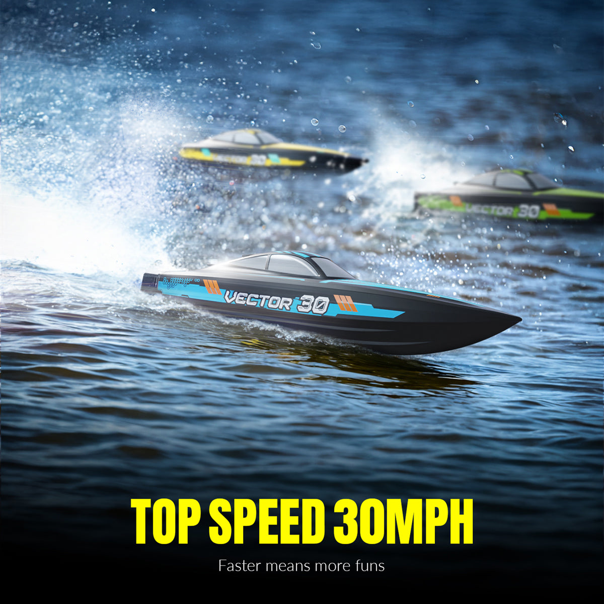 79508 Racing Boat 2.4GHz Water Cooling System RC Boat With 2 Batteries Toy Blue