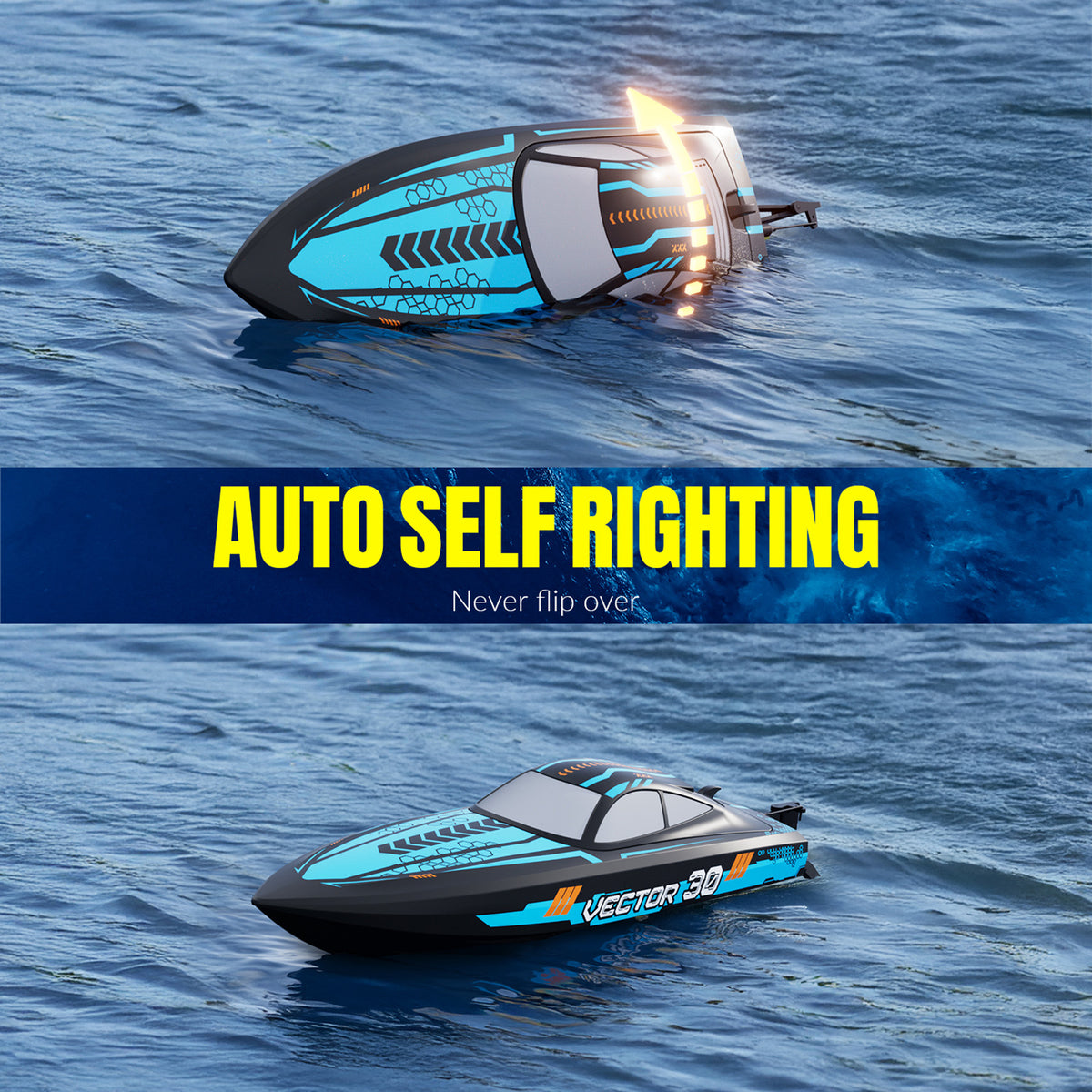 79508 Racing Boat 2.4GHz Water Cooling System RC Boat With 2 Batteries Toy Blue