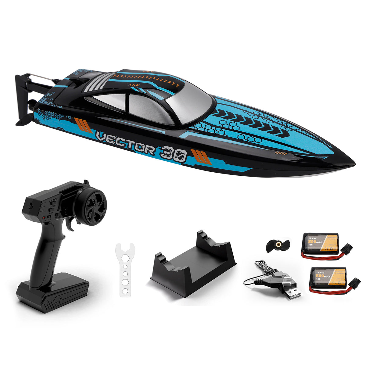 79508 Racing Boat 2.4GHz Water Cooling System RC Boat With 2 Batteries Toy Blue