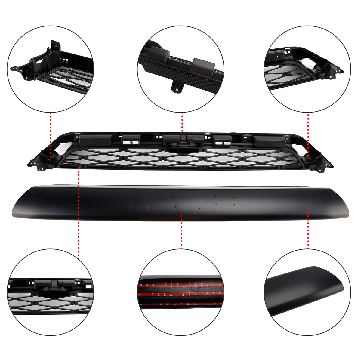 2pcs Front Bumper Grille Grill Fit Toyota 4Runner TRD PRO 2014-2019 Black