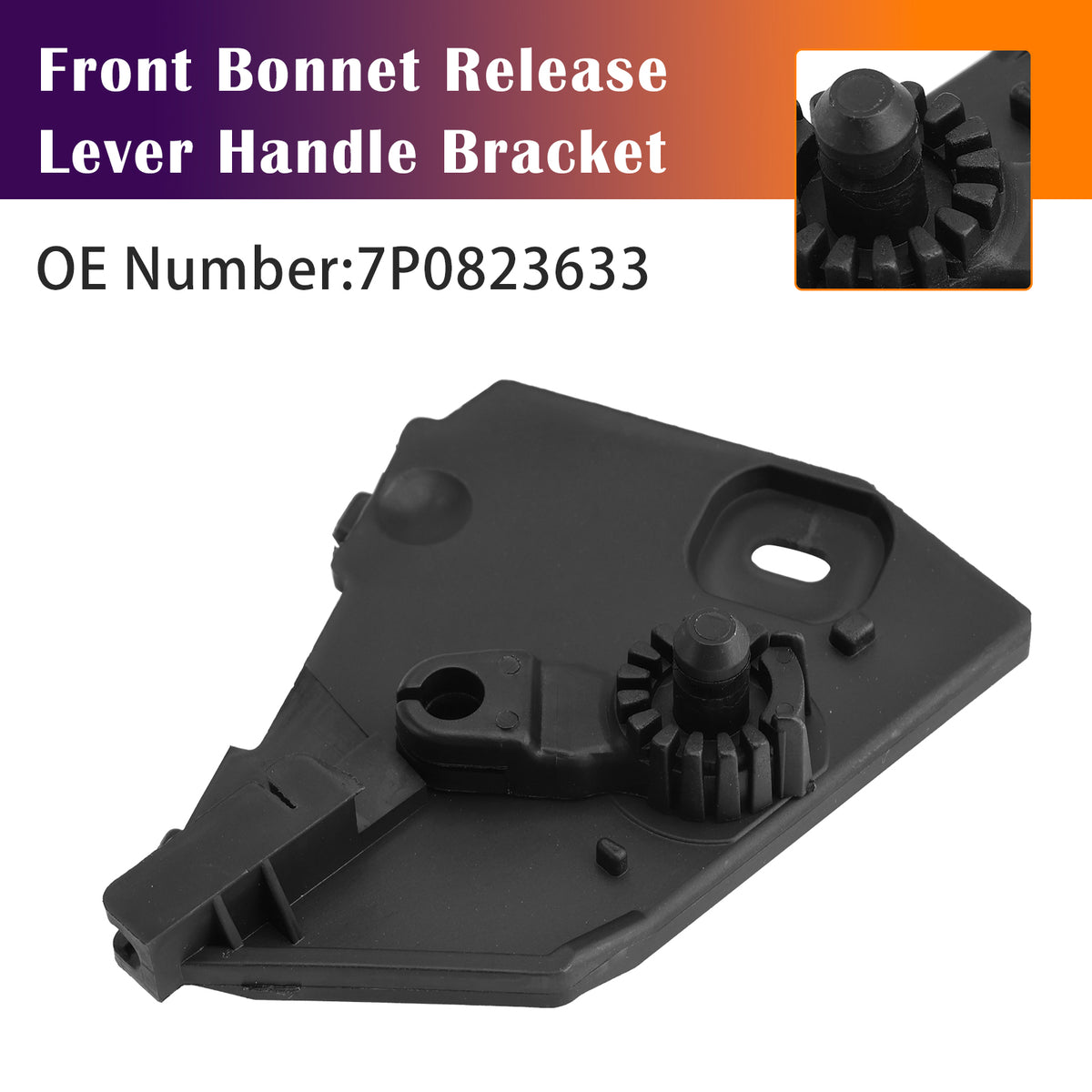 2011-2017 VW Touareg Black Front Bonnet Release Lever Handle Bracket 7P0823633 Generic