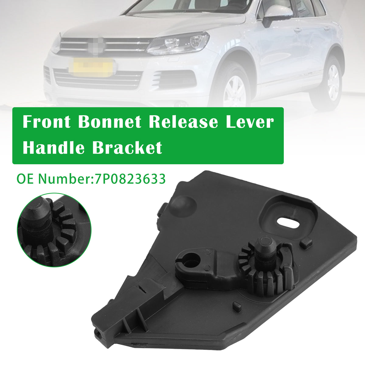 2011-2017 VW Touareg Black Front Bonnet Release Lever Handle Bracket 7P0823633 Generic