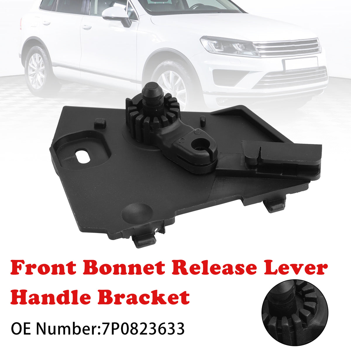 2011-2017 VW Touareg Black Front Bonnet Release Lever Handle Bracket 7P0823633 Generic