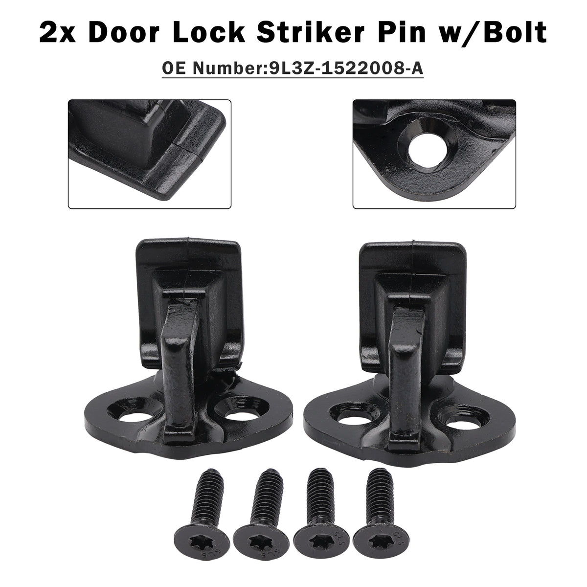 2x Door Lock Striker Pin w/Bolt For Ford F150 F250 F350 1999-2016 Single Cab or Crew Cab