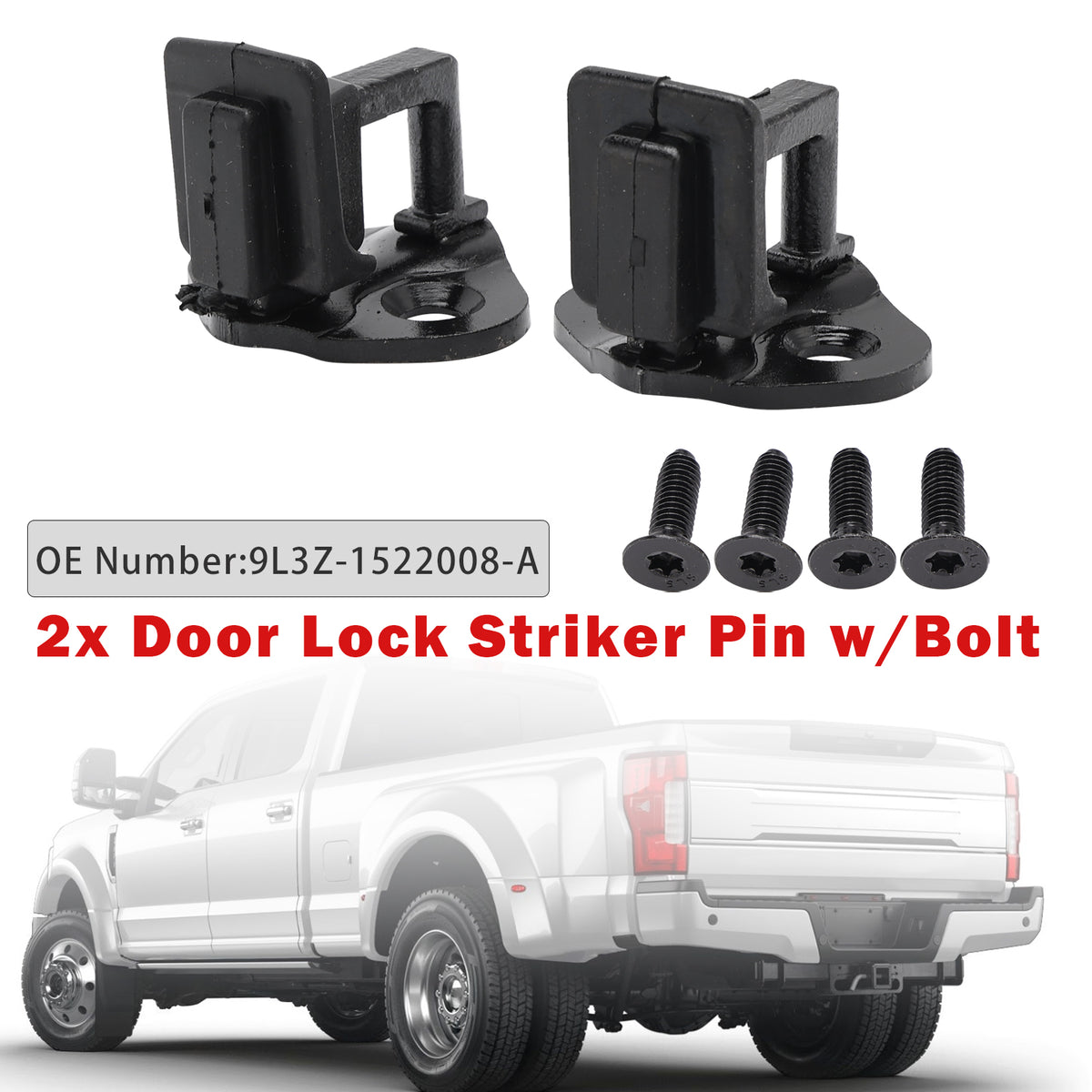 2x Door Lock Striker Pin w/Bolt For Ford F150 F250 F350 1999-2016 Single Cab or Crew Cab