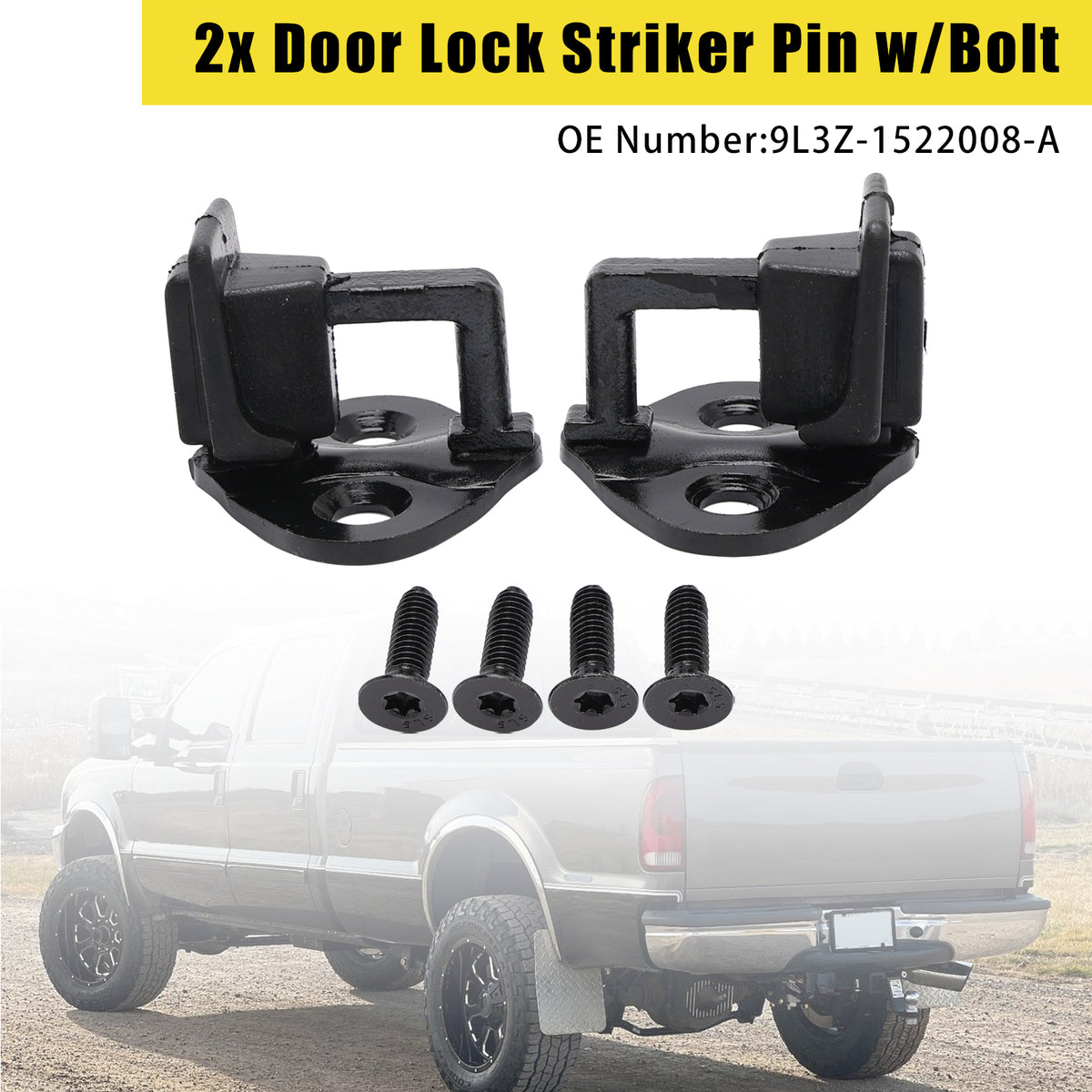 2x Door Lock Striker Pin w/Bolt For Ford F150 F250 F350 1999-2016 Single Cab or Crew Cab
