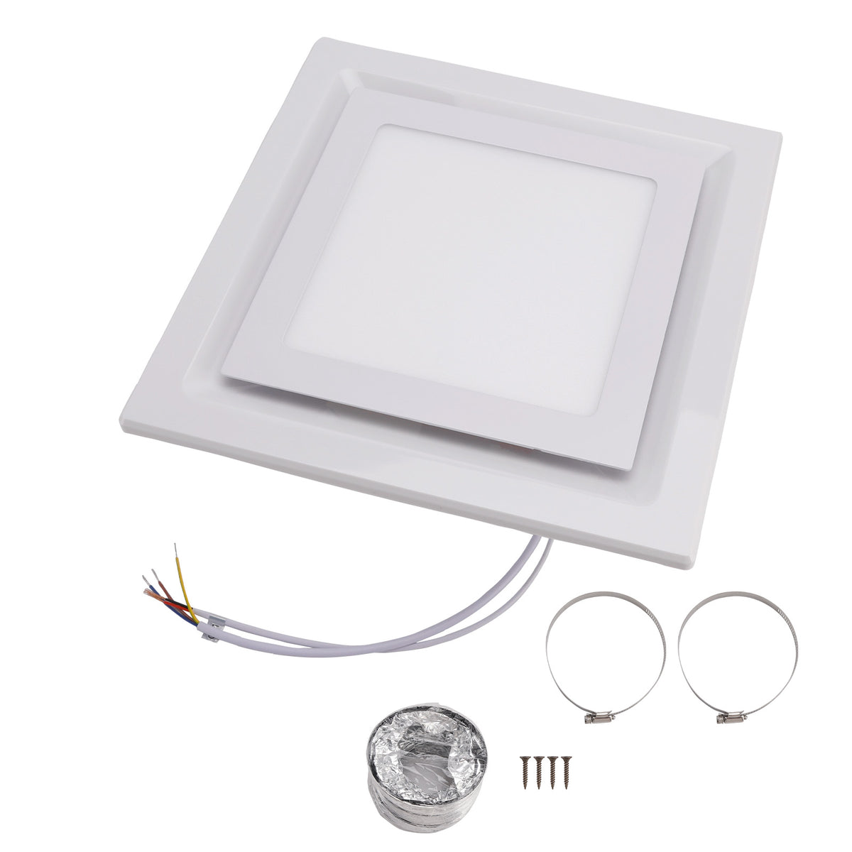 145 CFM 12" Bathroom Exhaust Fan 1.5sones Bath Fan Low Noise with Light