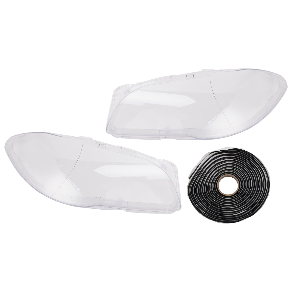 Left+Right Headlight Plastic Cover with Seal Kit For BMW 5 F10 F11 2009-2017