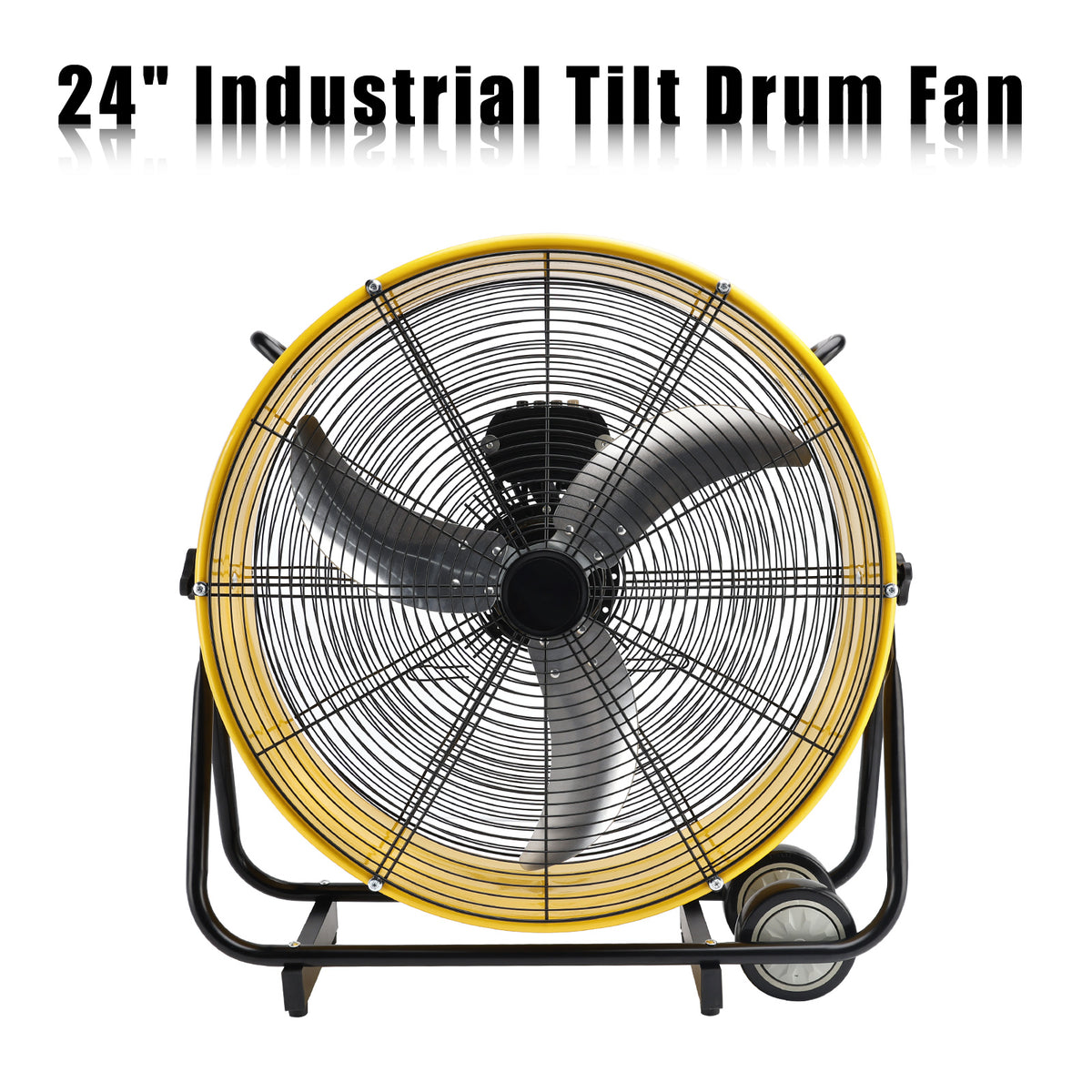 24 Inch Industrial Tilt Drum Fan 3 Velocity Speed 360° Adjustable Floor Fan